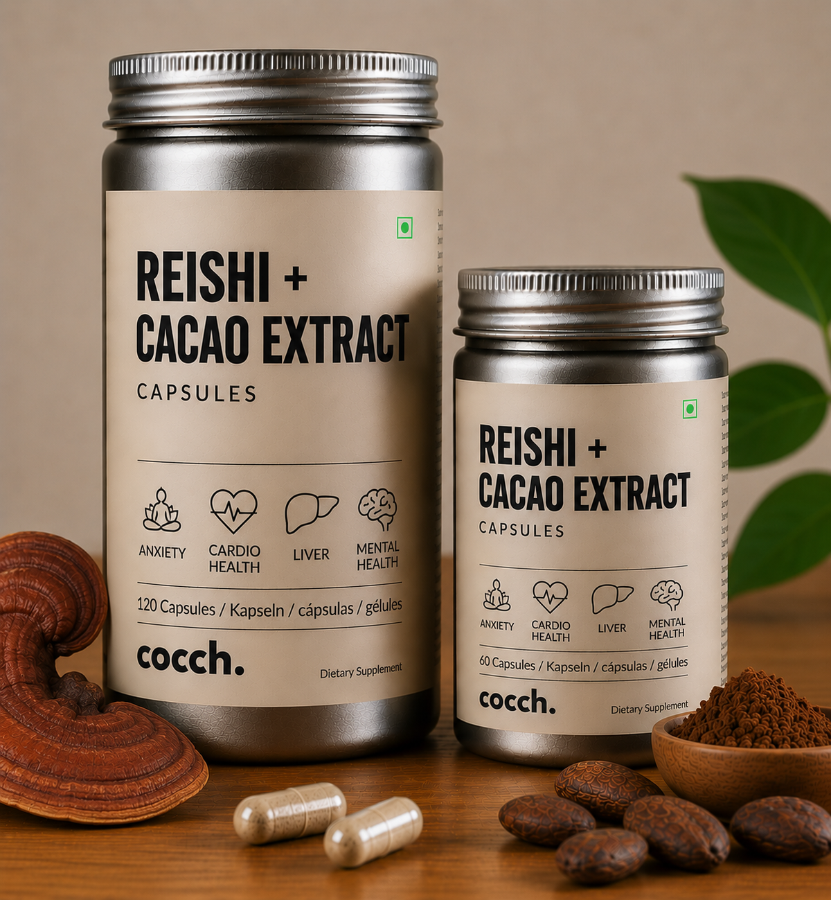 Gélules de Reishi + Extrait de Cacao